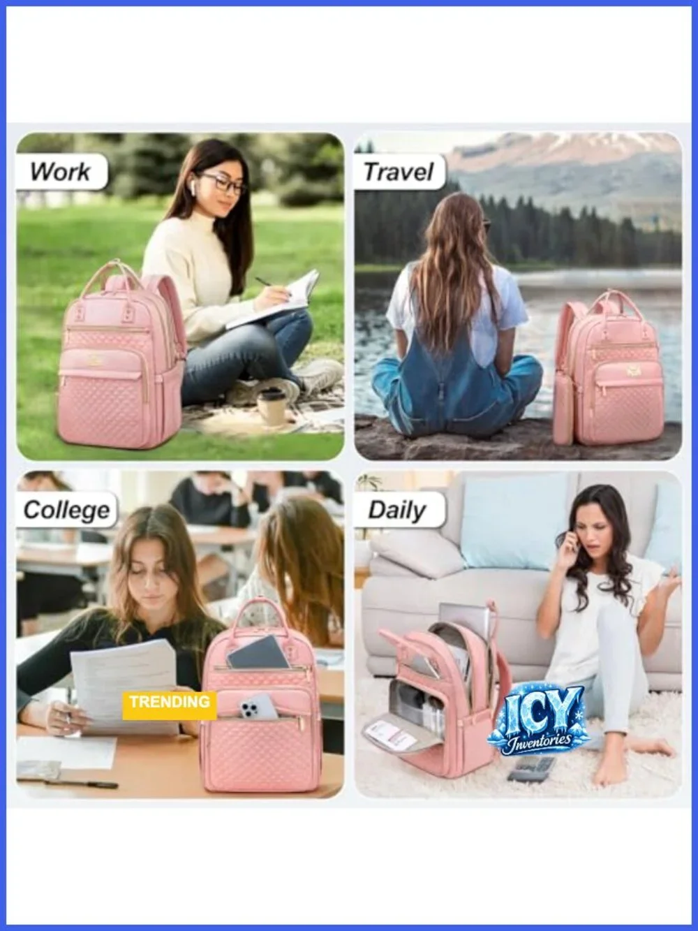 Water Resistant Laptop Backpack with Wallet Large Capacity Travel College
